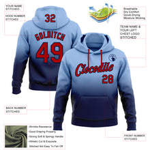 Load image into Gallery viewer, Custom Stitched Light Blue Red-Navy Fade Fashion Sports Pullover Sweatshirt Hoodie
