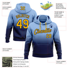 Load image into Gallery viewer, Custom Stitched Light Blue Gold-Navy Fade Fashion Sports Pullover Sweatshirt Hoodie
