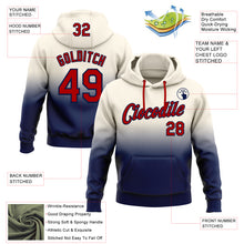 Load image into Gallery viewer, Custom Stitched Cream Red-Navy Fade Fashion Sports Pullover Sweatshirt Hoodie
