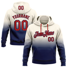 Load image into Gallery viewer, Custom Stitched Cream Red-Navy Fade Fashion Sports Pullover Sweatshirt Hoodie
