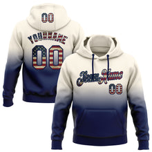 Load image into Gallery viewer, Custom Stitched Cream Vintage USA Flag-Navy Fade Fashion Sports Pullover Sweatshirt Hoodie
