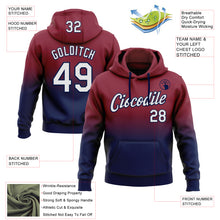 Load image into Gallery viewer, Custom Stitched Crimson White-Navy Fade Fashion Sports Pullover Sweatshirt Hoodie
