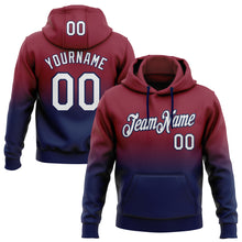 Load image into Gallery viewer, Custom Stitched Crimson White-Navy Fade Fashion Sports Pullover Sweatshirt Hoodie
