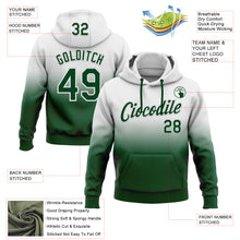 Load image into Gallery viewer, Custom Stitched White Green Fade Fashion Sports Pullover Sweatshirt Hoodie
