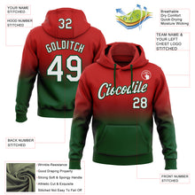 Load image into Gallery viewer, Custom Stitched Red White-Green Fade Fashion Sports Pullover Sweatshirt Hoodie
