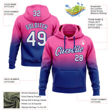 Load image into Gallery viewer, Custom Stitched Pink White-Royal Fade Fashion Sports Pullover Sweatshirt Hoodie
