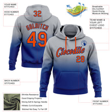 Load image into Gallery viewer, Custom Stitched Gray Orange-Royal Fade Fashion Sports Pullover Sweatshirt Hoodie
