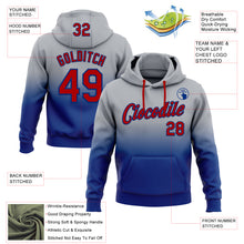 Load image into Gallery viewer, Custom Stitched Gray Red-Royal Fade Fashion Sports Pullover Sweatshirt Hoodie
