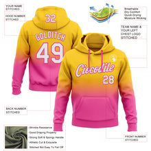 Load image into Gallery viewer, Custom Stitched Yellow White-Pink Fade Fashion Sports Pullover Sweatshirt Hoodie
