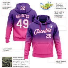 Load image into Gallery viewer, Custom Stitched Purple White-Pink Fade Fashion Sports Pullover Sweatshirt Hoodie
