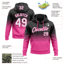 Load image into Gallery viewer, Custom Stitched Black White-Pink Fade Fashion Sports Pullover Sweatshirt Hoodie

