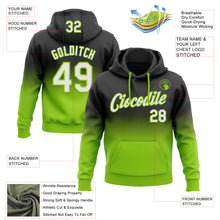 Load image into Gallery viewer, Custom Stitched Black White-Neon Green Fade Fashion Sports Pullover Sweatshirt Hoodie
