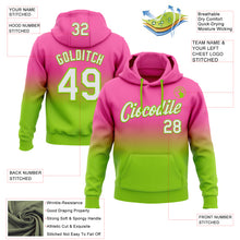 Load image into Gallery viewer, Custom Stitched Pink White-Neon Green Fade Fashion Sports Pullover Sweatshirt Hoodie
