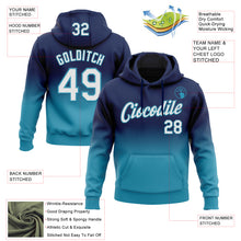 Load image into Gallery viewer, Custom Stitched Navy White-Panther Blue Fade Fashion Sports Pullover Sweatshirt Hoodie
