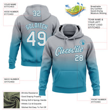 Load image into Gallery viewer, Custom Stitched Gray White-Panther Blue Fade Fashion Sports Pullover Sweatshirt Hoodie
