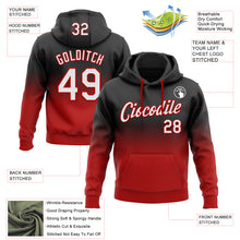 Load image into Gallery viewer, Custom Stitched Black White-Red Fade Fashion Sports Pullover Sweatshirt Hoodie
