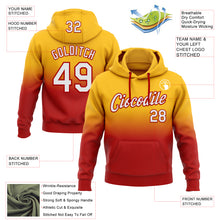 Load image into Gallery viewer, Custom Stitched Gold White-Red Fade Fashion Sports Pullover Sweatshirt Hoodie
