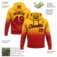 Load image into Gallery viewer, Custom Stitched Gold Red-Navy Fade Fashion Sports Pullover Sweatshirt Hoodie
