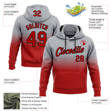 Load image into Gallery viewer, Custom Stitched Gray Red-Black Fade Fashion Sports Pullover Sweatshirt Hoodie
