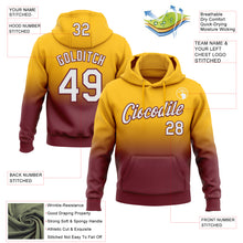 Load image into Gallery viewer, Custom Stitched Gold White-Burgundy Fade Fashion Sports Pullover Sweatshirt Hoodie
