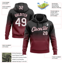 Load image into Gallery viewer, Custom Stitched Black White-Burgundy Fade Fashion Sports Pullover Sweatshirt Hoodie
