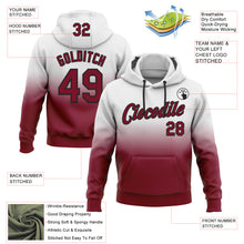 Load image into Gallery viewer, Custom Stitched White Crimson-Black Fade Fashion Sports Pullover Sweatshirt Hoodie
