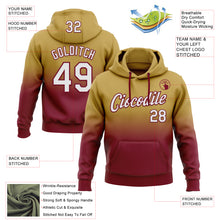 Load image into Gallery viewer, Custom Stitched Old Gold White-Crimson Fade Fashion Sports Pullover Sweatshirt Hoodie
