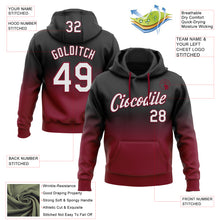Load image into Gallery viewer, Custom Stitched Black White-Crimson Fade Fashion Sports Pullover Sweatshirt Hoodie
