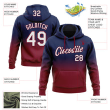 Load image into Gallery viewer, Custom Stitched Navy White-Crimson Fade Fashion Sports Pullover Sweatshirt Hoodie
