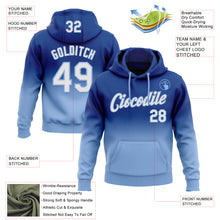 Load image into Gallery viewer, Custom Stitched Royal White-Light Blue Fade Fashion Sports Pullover Sweatshirt Hoodie
