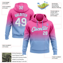 Load image into Gallery viewer, Custom Stitched Pink White-Light Blue Fade Fashion Sports Pullover Sweatshirt Hoodie

