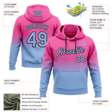 Load image into Gallery viewer, Custom Stitched Pink Light Blue-Black Fade Fashion Sports Pullover Sweatshirt Hoodie

