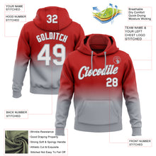 Load image into Gallery viewer, Custom Stitched Red White-Gray Fade Fashion Sports Pullover Sweatshirt Hoodie
