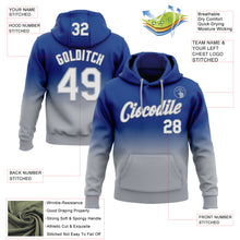 Load image into Gallery viewer, Custom Stitched Royal White-Gray Fade Fashion Sports Pullover Sweatshirt Hoodie
