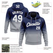 Load image into Gallery viewer, Custom Stitched Navy White-Gray Fade Fashion Sports Pullover Sweatshirt Hoodie
