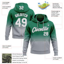 Load image into Gallery viewer, Custom Stitched Kelly Green White-Gray Fade Fashion Sports Pullover Sweatshirt Hoodie
