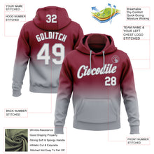Load image into Gallery viewer, Custom Stitched Crimson White-Gray Fade Fashion Sports Pullover Sweatshirt Hoodie
