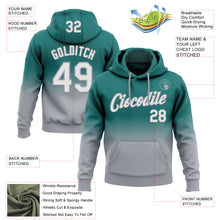 Load image into Gallery viewer, Custom Stitched Teal White-Gray Fade Fashion Sports Pullover Sweatshirt Hoodie
