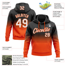 Load image into Gallery viewer, Custom Stitched Black White-Orange Fade Fashion Sports Pullover Sweatshirt Hoodie
