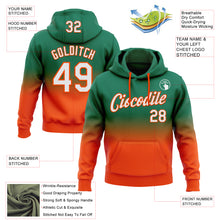 Load image into Gallery viewer, Custom Stitched Kelly Green White-Orange Fade Fashion Sports Pullover Sweatshirt Hoodie
