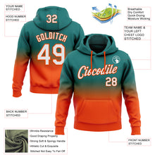 Load image into Gallery viewer, Custom Stitched Teal White-Orange Fade Fashion Sports Pullover Sweatshirt Hoodie
