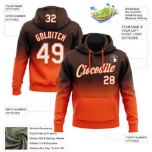 Load image into Gallery viewer, Custom Stitched Brown White-Orange Fade Fashion Sports Pullover Sweatshirt Hoodie
