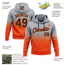 Load image into Gallery viewer, Custom Stitched Gray Black-Orange Fade Fashion Sports Pullover Sweatshirt Hoodie
