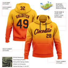 Load image into Gallery viewer, Custom Stitched Gold Black-Orange Fade Fashion Sports Pullover Sweatshirt Hoodie
