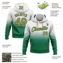Load image into Gallery viewer, Custom Stitched White Old Gold-Kelly Green Fade Fashion Sports Pullover Sweatshirt Hoodie
