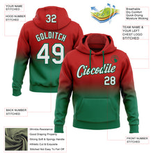 Load image into Gallery viewer, Custom Stitched Red White-Kelly Green Fade Fashion Sports Pullover Sweatshirt Hoodie
