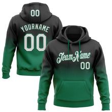 Load image into Gallery viewer, Custom Stitched Black White-Kelly Green Fade Fashion Sports Pullover Sweatshirt Hoodie
