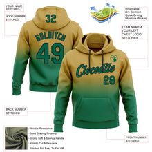 Load image into Gallery viewer, Custom Stitched Old Gold Kelly Green-Black Fade Fashion Sports Pullover Sweatshirt Hoodie
