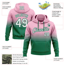 Load image into Gallery viewer, Custom Stitched Light Pink White-Kelly Green Fade Fashion Sports Pullover Sweatshirt Hoodie
