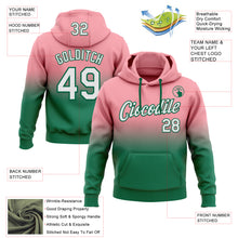 Load image into Gallery viewer, Custom Stitched Medium Pink White-Kelly Green Fade Fashion Sports Pullover Sweatshirt Hoodie
